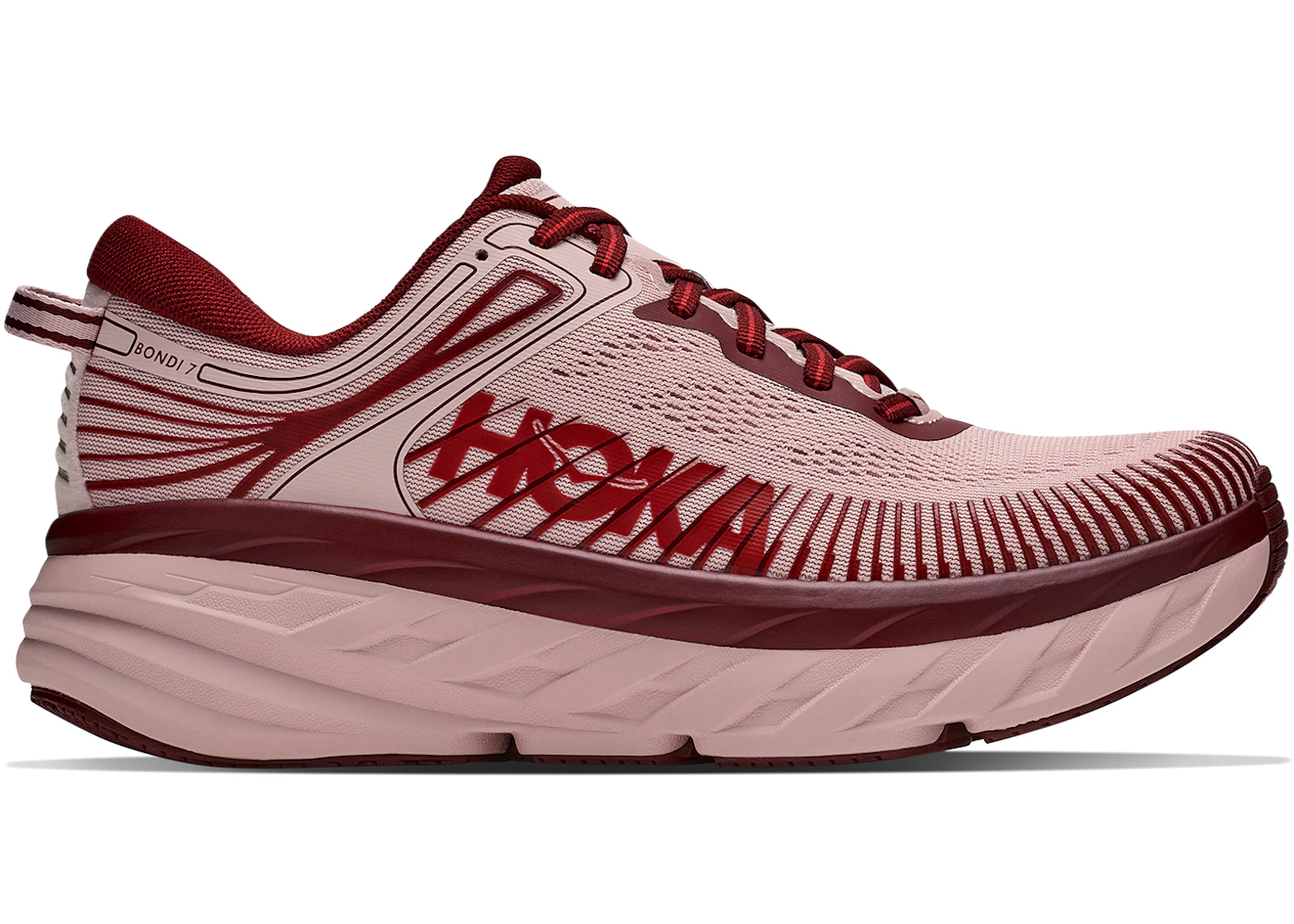 Hoka One One Bondi 7 Pink Opal Varsity Burgundy (Women's)