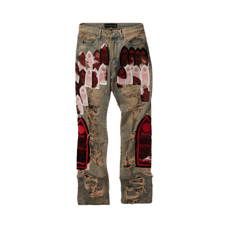 Who Decides War Sangre Patch Denim Pants 'Multicolor'