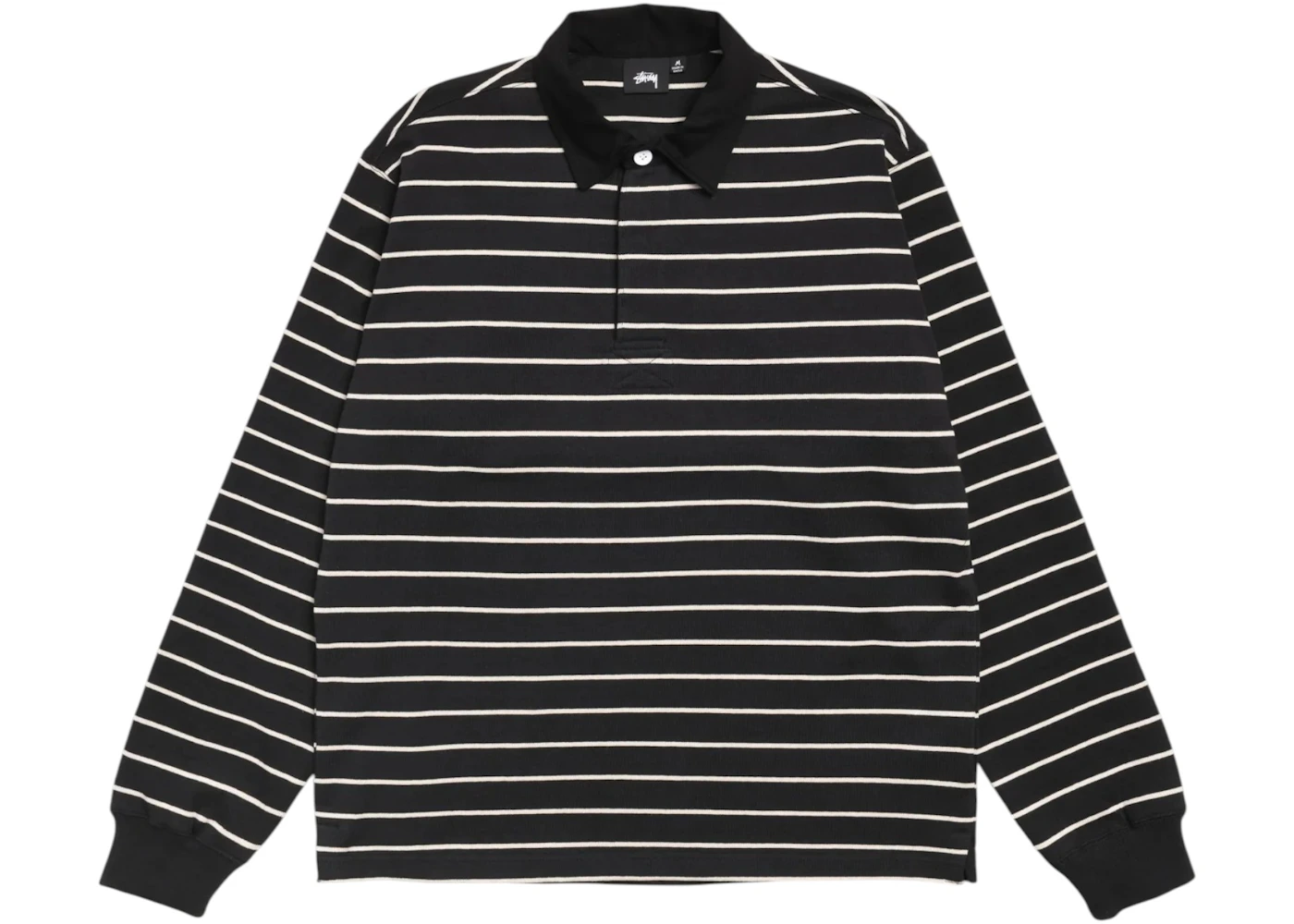 Stussy Pin Striped Rugby Black