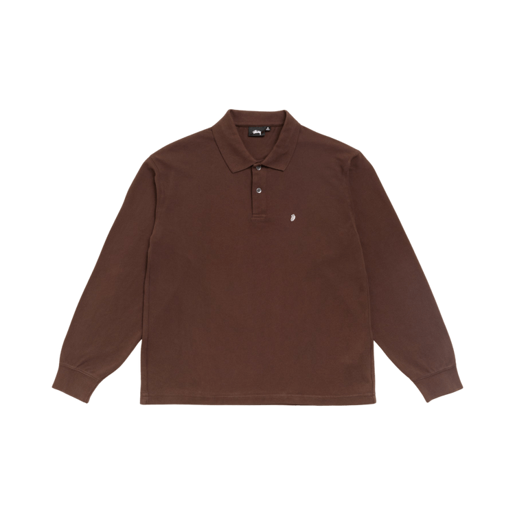 Stussy Classic Pique Long-Sleeve Polo 'Brown'