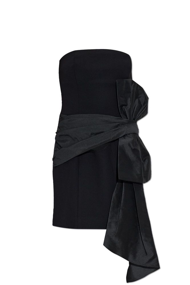 ROTATE Draped Bow Mini Dress