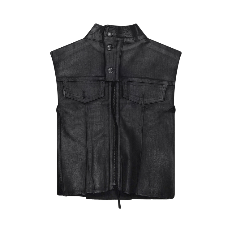 Ottolinger Glazed Denim Zip Top 'Black'