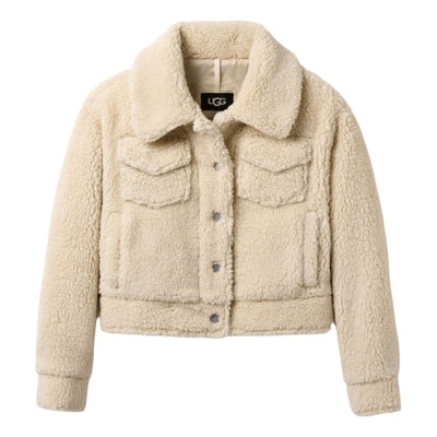 (WMNS) UGG Frankie Short Trucker Jacket 'Natural White'