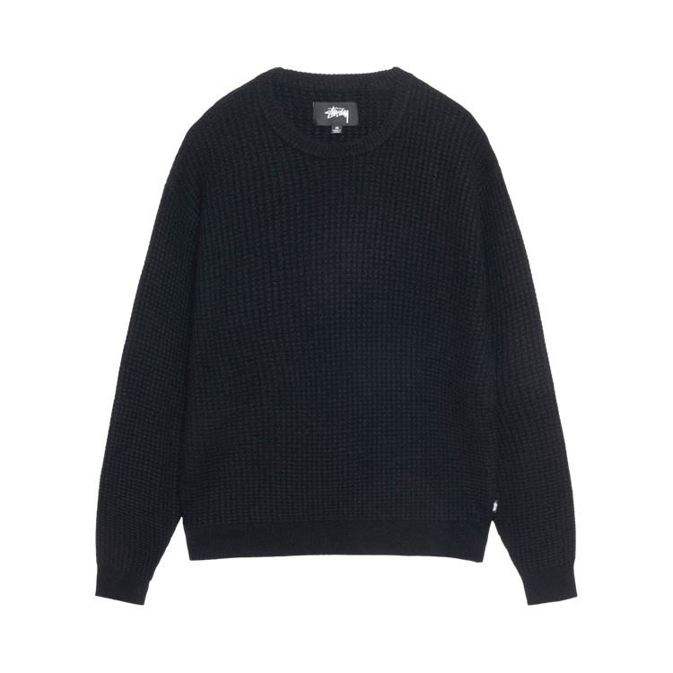 Stussy Waffle Knit Cashmere Crew 'Black'
