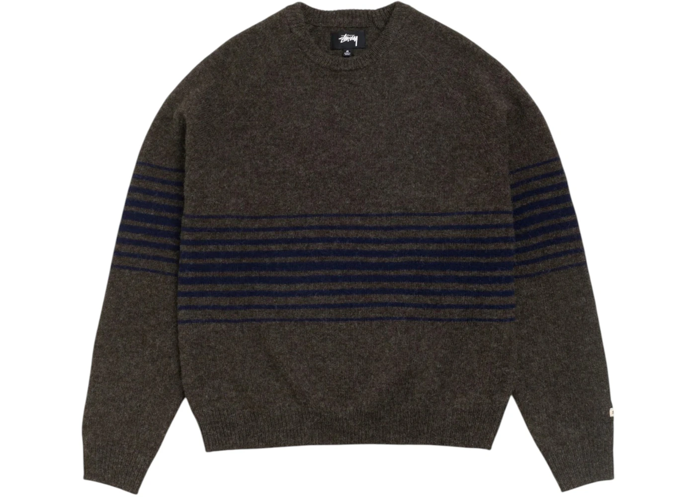 Stussy Shadow Stripe Raglan Sweater Dark Brown