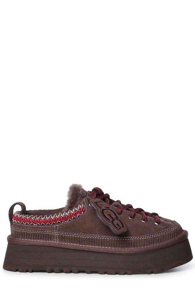 UGG Shearling Trim Platform Lace-Up Shoes
