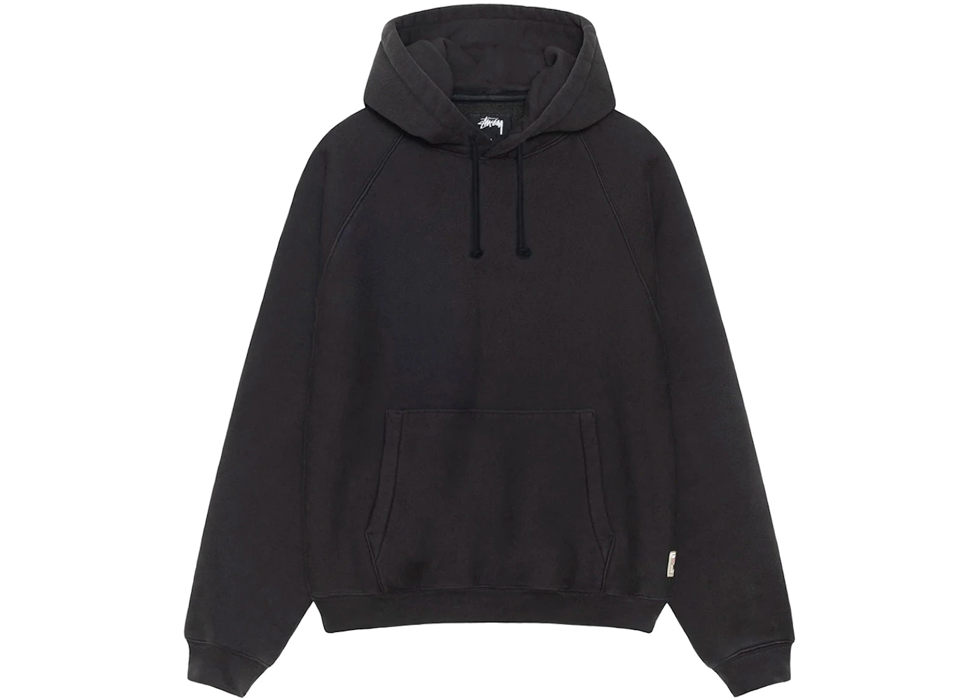 Stussy Fleece Raglan Hoodie Washed Black