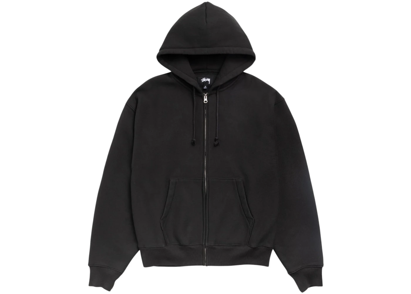 Stussy Cursive Applique Zip Hoodie Black