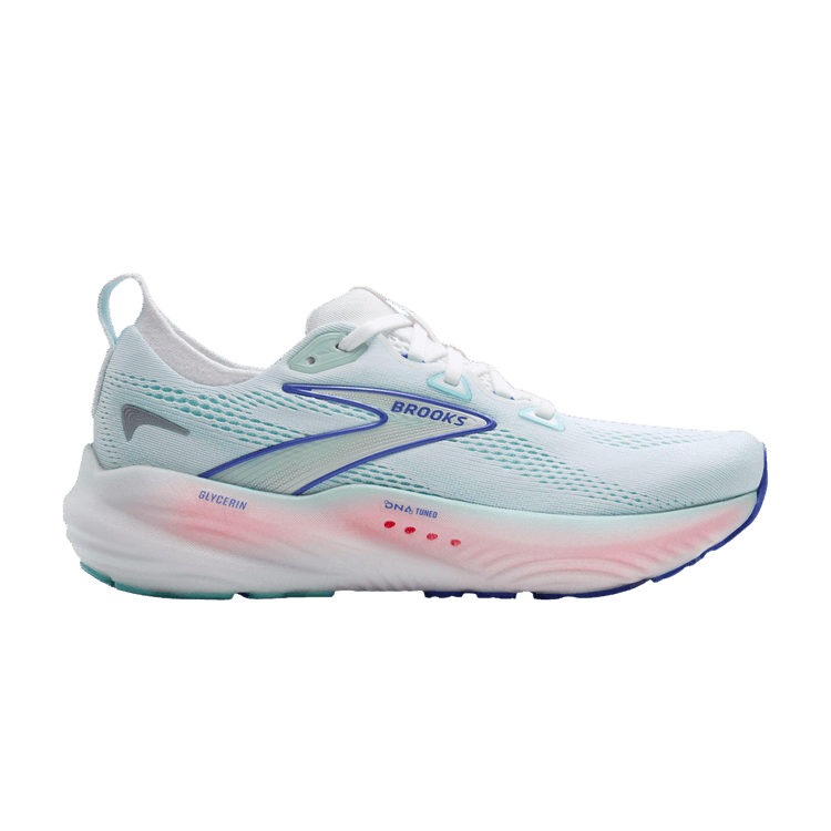 Brooks Wmns Glycerin 22 Wide 'White Limpet Shell Amparo Blue'