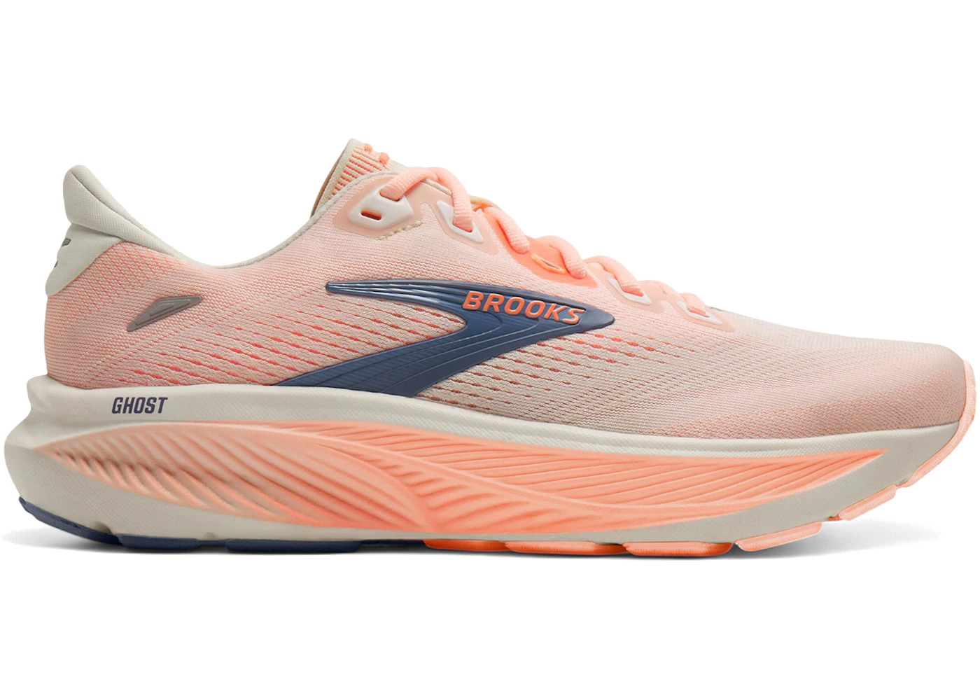 Brooks Ghost 18 Star White Cyber Peach Grey (Women's)
