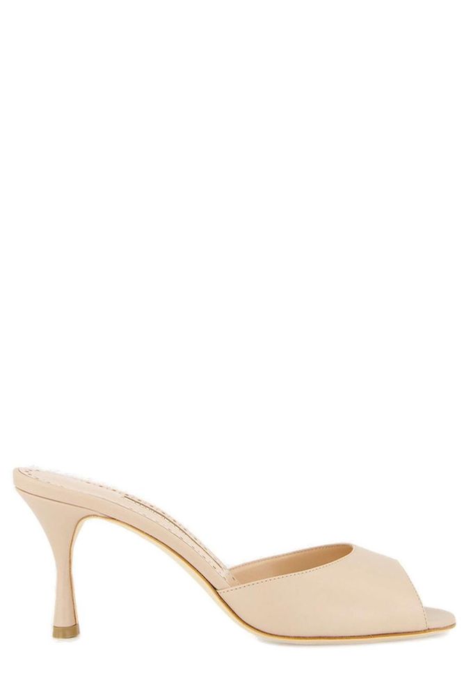 Manolo Blahnik Jada High Heel Leather Mules