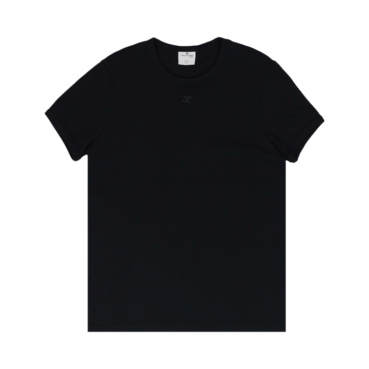 Courrèges Bumpy Contrast Ringer T-Shirt 'Black'