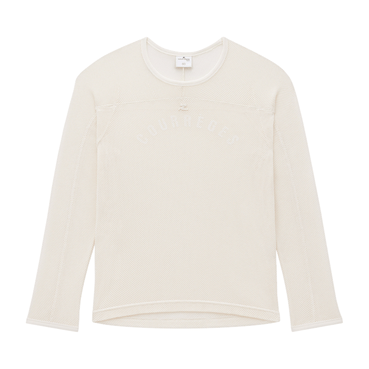 Courrèges Baseball Printed Mesh Long-Sleeve T-Shirt 'White'
