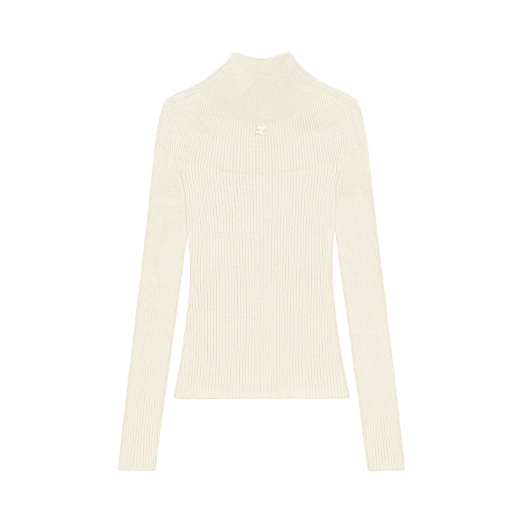 Courrèges Mockneck Light Rib Sweater 'Natural'
