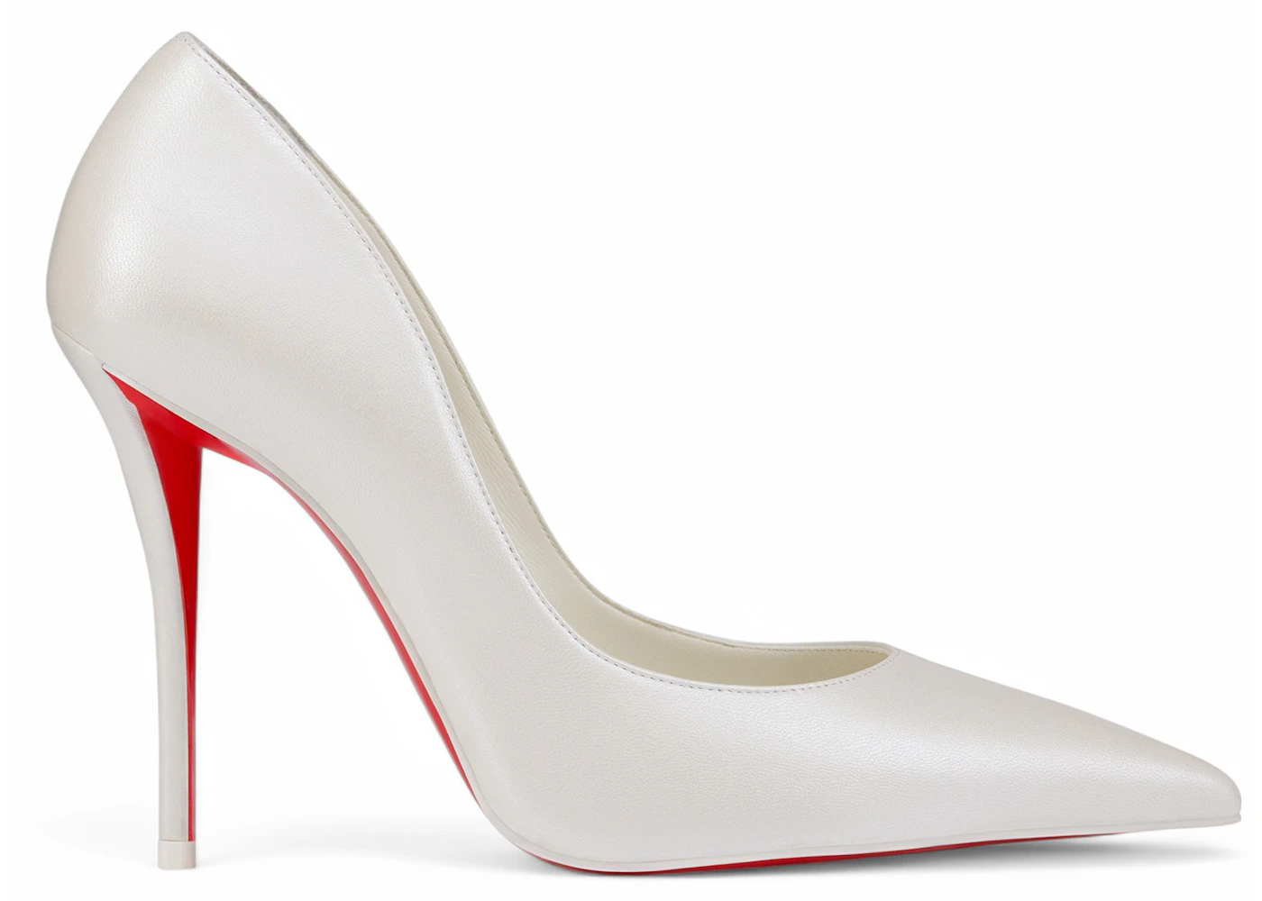 Christian Louboutin Miss Z 100mm Pump Bianco Pearlescent Nappa Leather