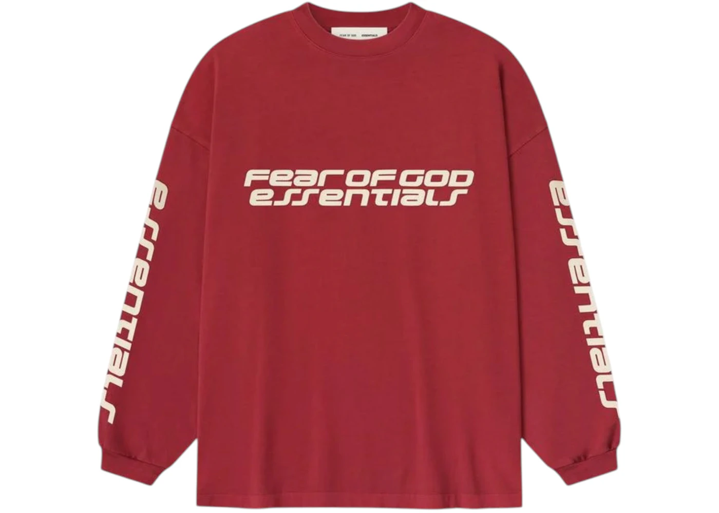 Fear of God Essentials 90's Long Sleeve Tee Crimson
