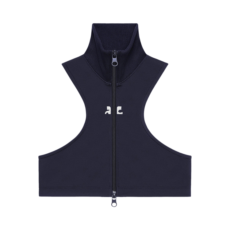 Courrèges Scuba Tracksuit Interlock Cropped Jacket 'Navy'