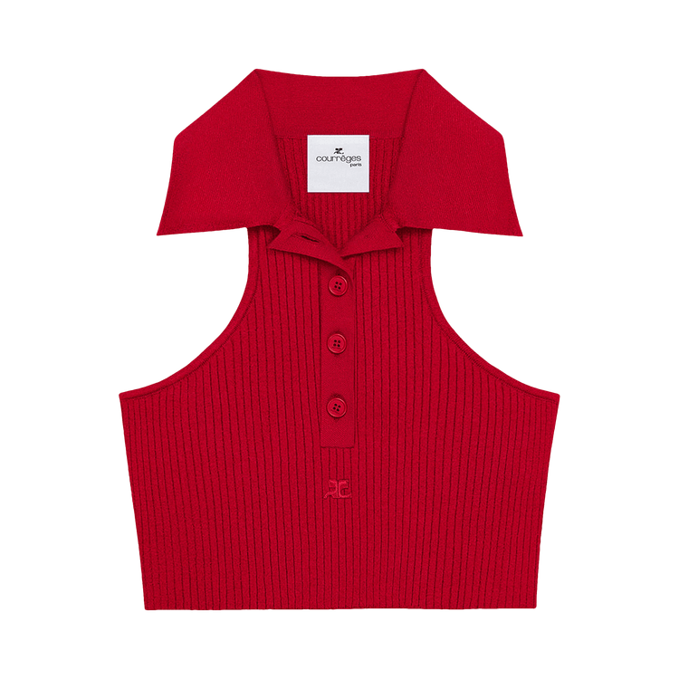 Courrèges Scuba Rib Knit Top 'Ruby'