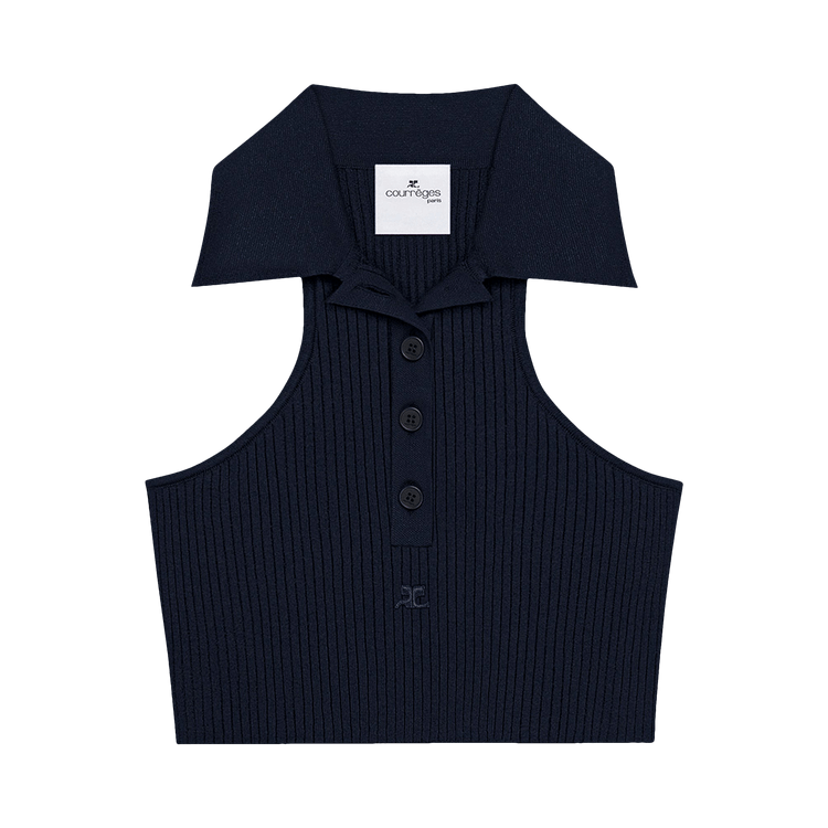 Courrèges Scuba Rib Knit Top 'Navy'