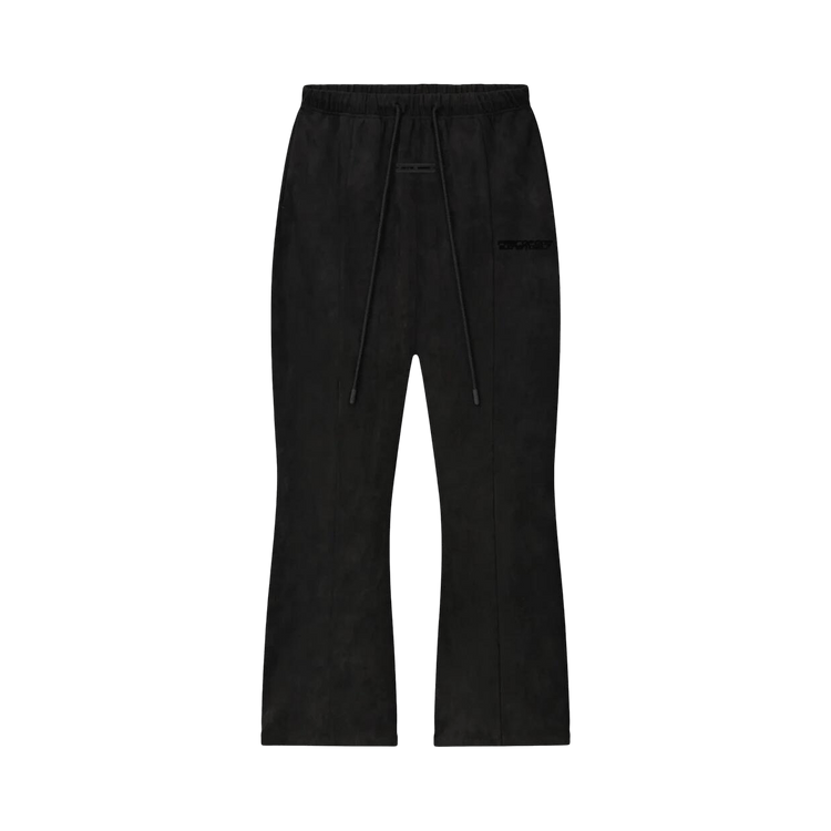 Fear of God Essentials Suede Fleece Flare Pants 'Vintage Black'