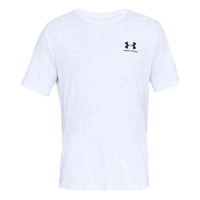 Under Armour UA Sportstyler Logo Training Sports Short Sleeve Couple Style White