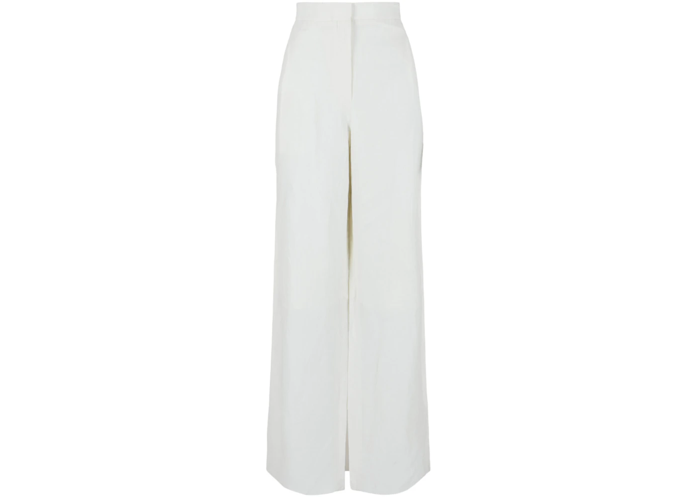 Ferragamo Wide-Leg Linen Pants White