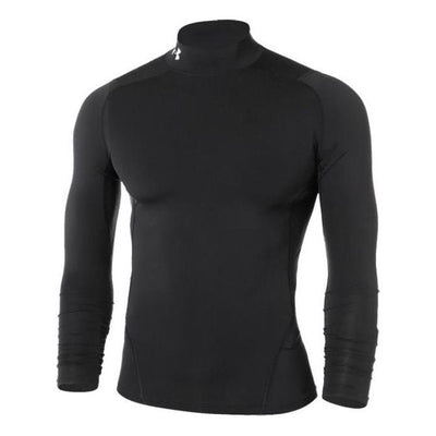 Under Armour HeatGear Compression Mock T-Shirt 'Black White'
