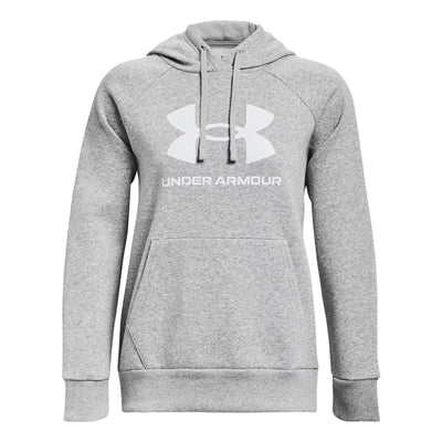 (WMNS) Under Armour Rival Fleece Big Logo Hoodie 'Light Grey'