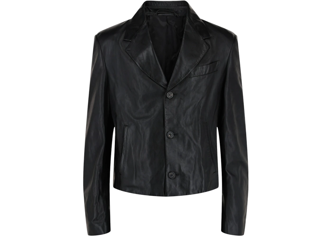 Ferragamo Leather Blazer Black