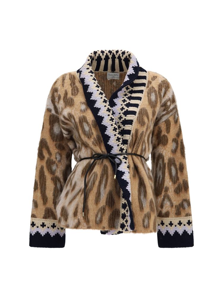 Forte Forte Brit Jacquard Belted Cardigan