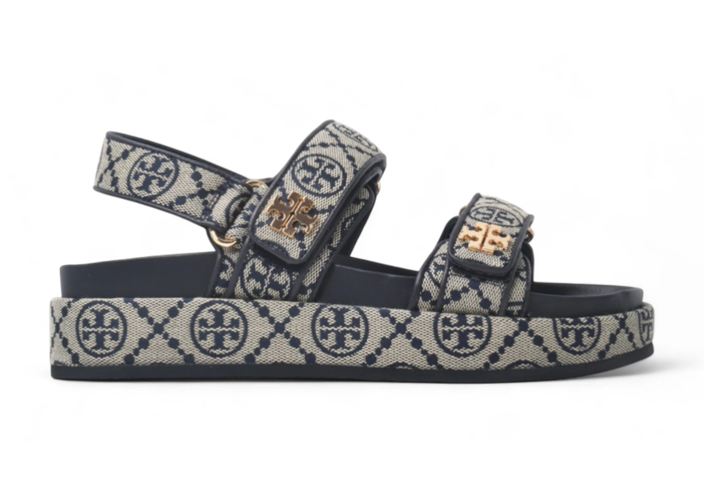 Tory Burch T Monogram Kira Sandals Navy (Women's)