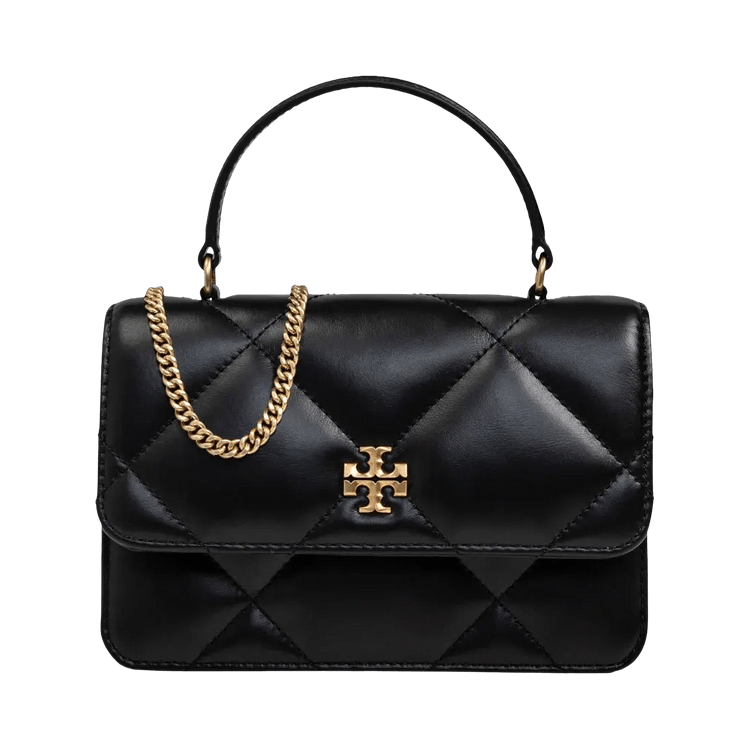 Tory Burch Kira Diamond Quilt Mini Top Handle Chain Wallet 'Black'