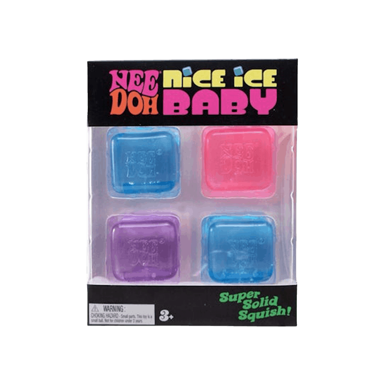 NeeDoh Needoh Nice Ice Squishy Fidget Toy Set Of 4 'Blue/Purple/Pink'