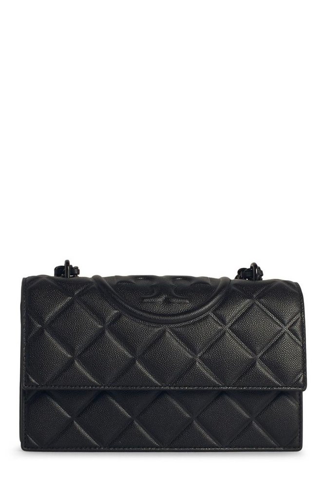 Tory Burch Small Fleming Polished-Grain Convertible Shoulder Bag