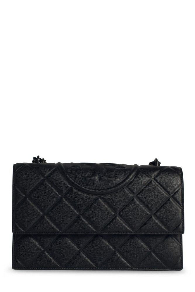 Tory Burch Fleming Polished-Grain Convertible Shoulder Bag