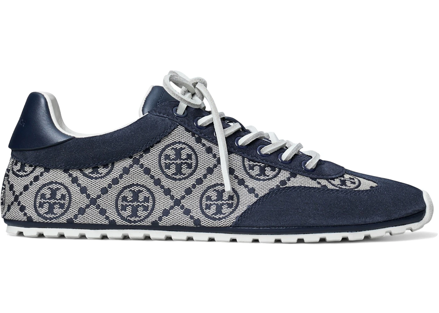 Tory Burch Field Sneakers Navy T Monogram (Women's)