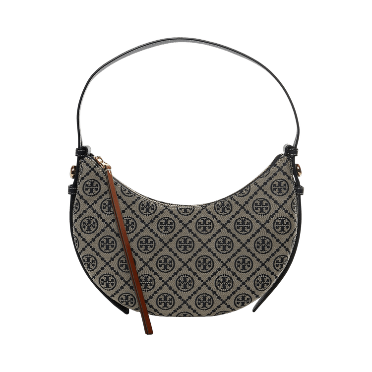 Tory Burch Romy T Monogram Half Moon Bag 'Navy'