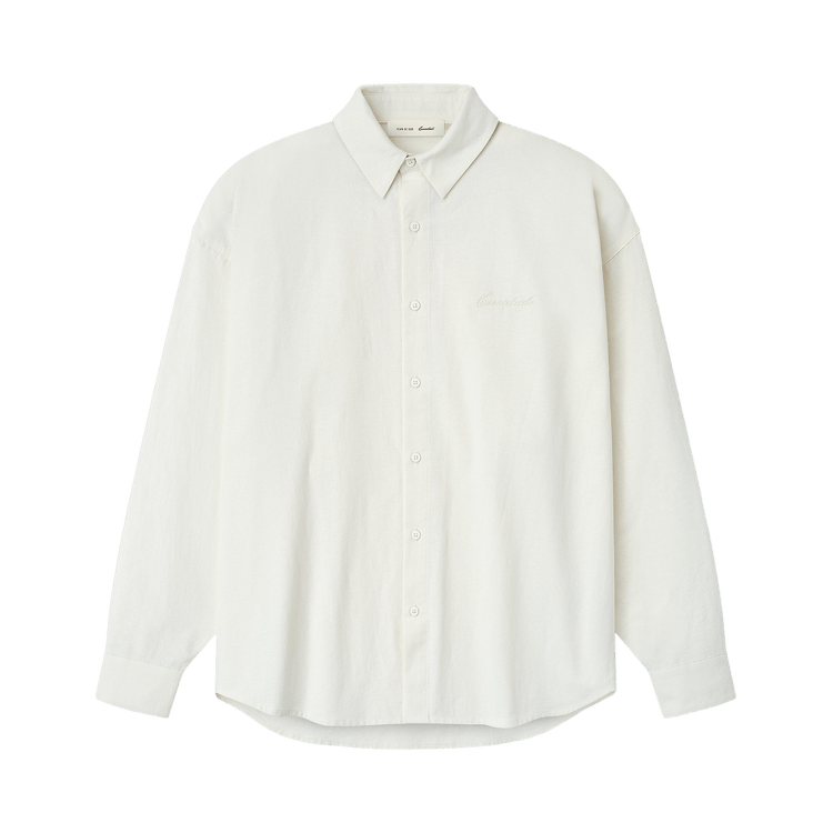 Fear of God Essentials Signature Button Up Shirt 'Ivory'