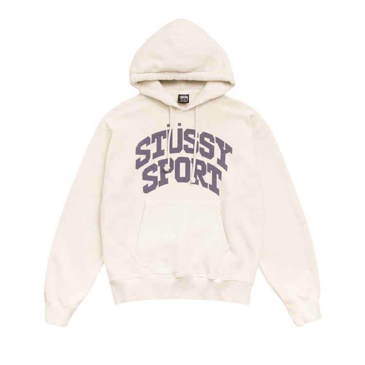 Stussy Block Sport Hoodie Garment Dyed 'Bone'