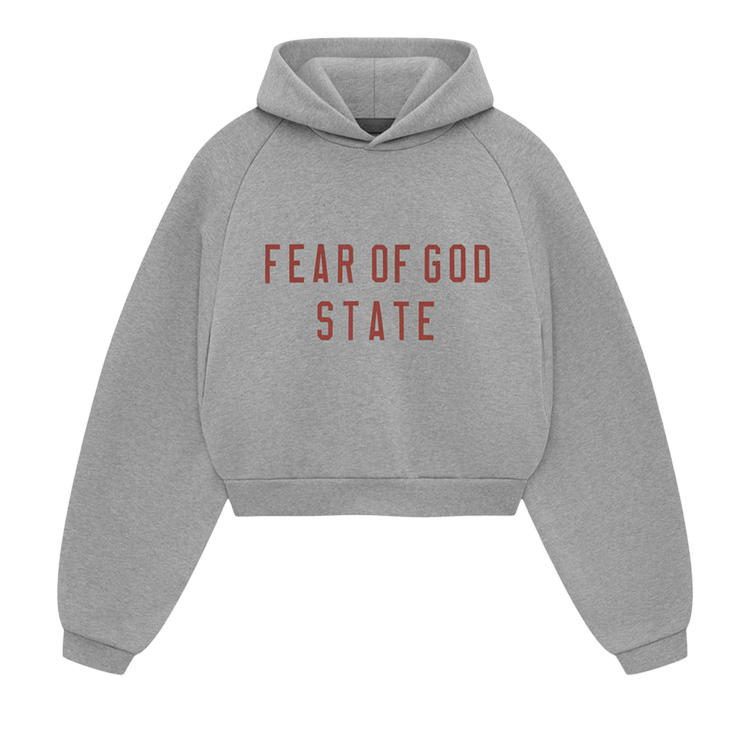 Fear of God Essentials Fleece Cropped Hoodie 'Dark Heather'