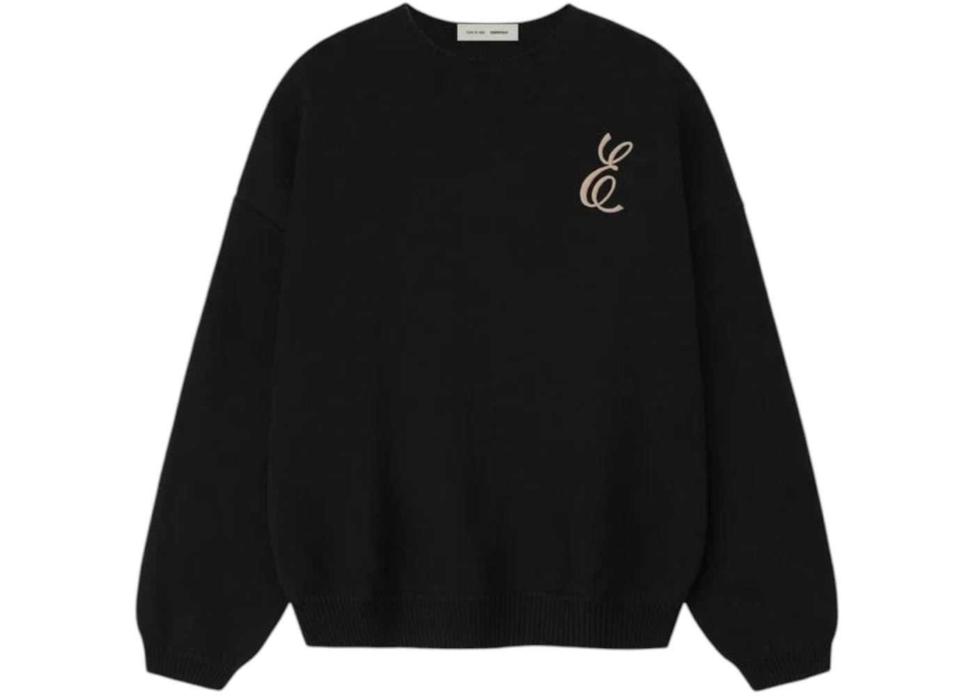 Fear of God Essentials Waffle Crewneck Sweater Vintage Black