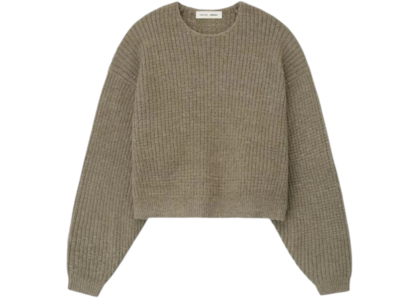 Fear of God Essentials Women's Heavy Waffle 90s Crewneck Sweater Homestead Heather