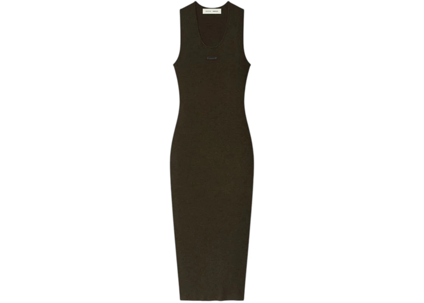Fear of God Essentials Womens Rib Tank Dress Brown