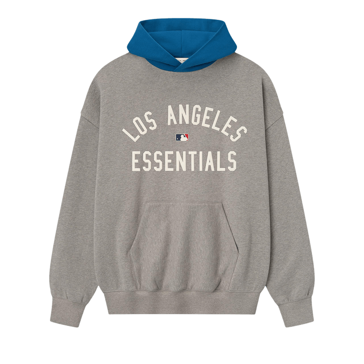 Fear of God Essentials Dodgers Sport Hoodie 'Concrete Heather/Blue Sapphire'