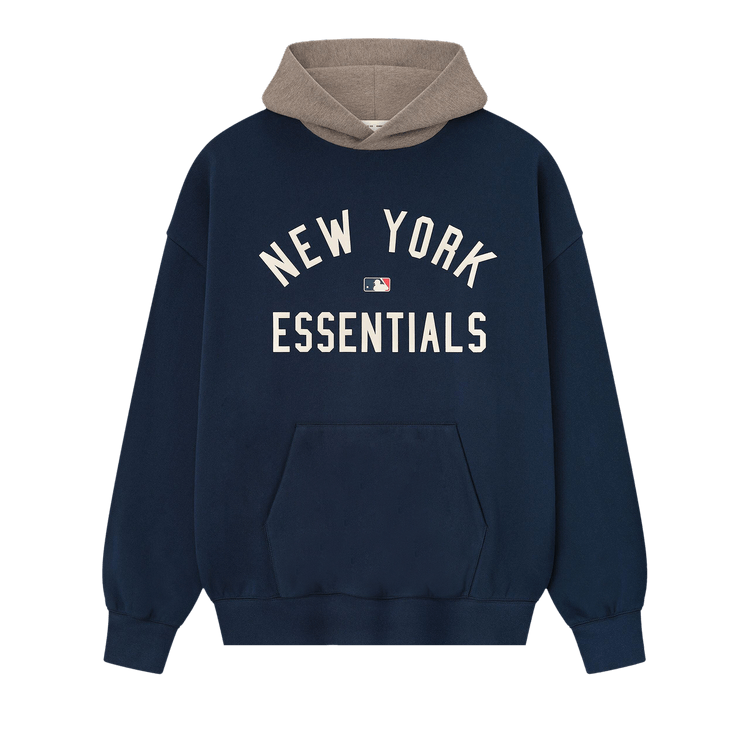 Fear of God Essentials Yankees Sport Hoodie 'Midnight Navy/Homstead Heather'