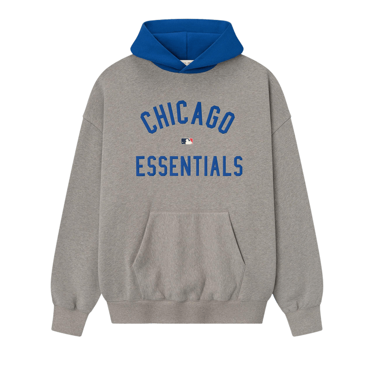 Fear of God Essentials Cubs Sport Hoodie 'Concrete Heather/Blue'