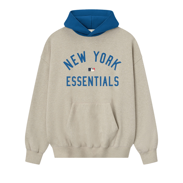 Fear of God Essentials Mets Sport Hoodie 'Heather Stone/Blue Sapphire'