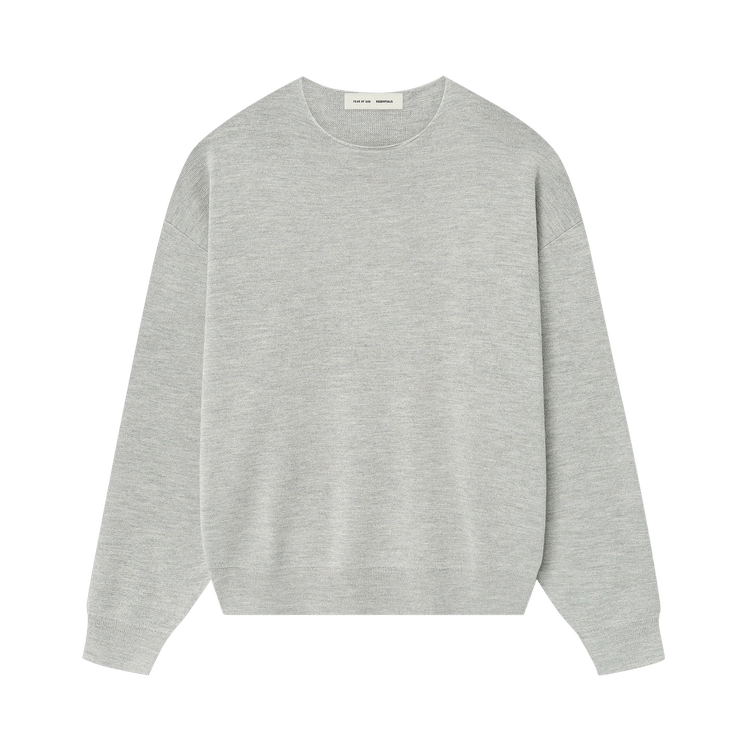 Fear of God Essentials Merino Long Sleeve Crewneck Sweater 'Concrete Heather'