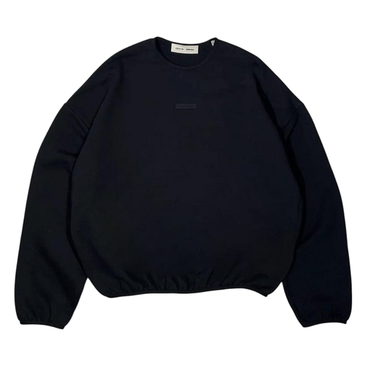 Fear of God Essentials Modern Fit Fleece Crewneck 'Jet Black'