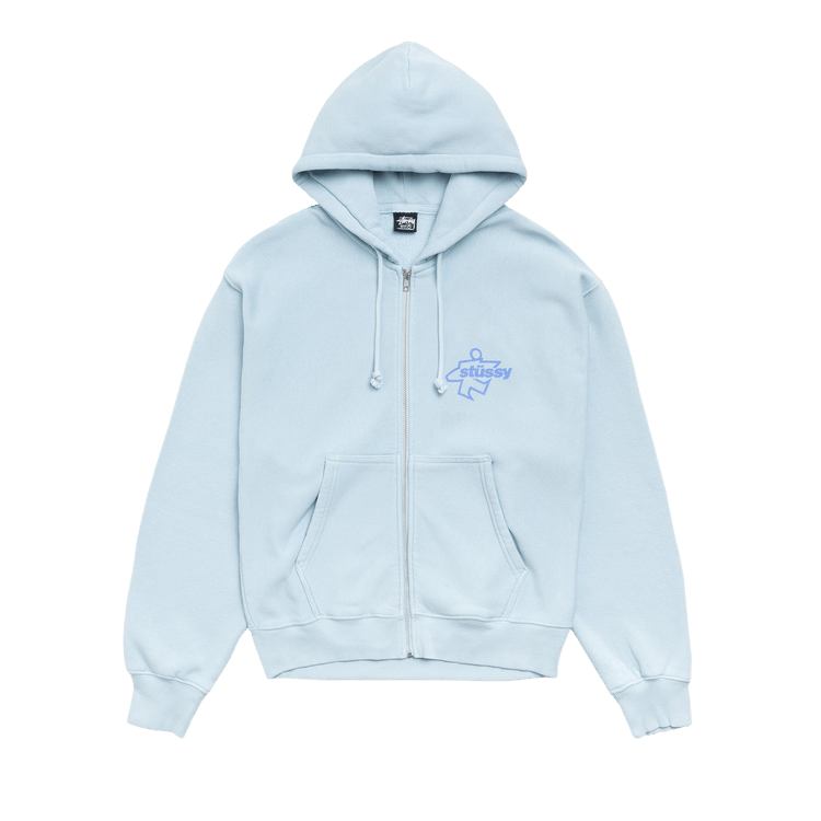 Stussy Surf Size Zip Hoodie 'Sky Blue'